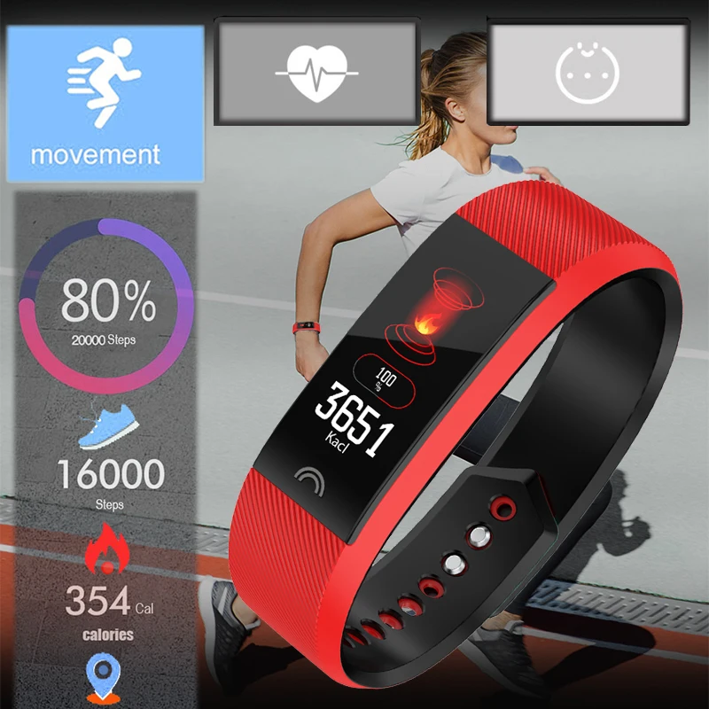 WISHDOIT Sport Watch Smart LED Color Screen Heart Rate Monitor Pedometer Tracker Waterproof Fitness Watch Women For Android IOS