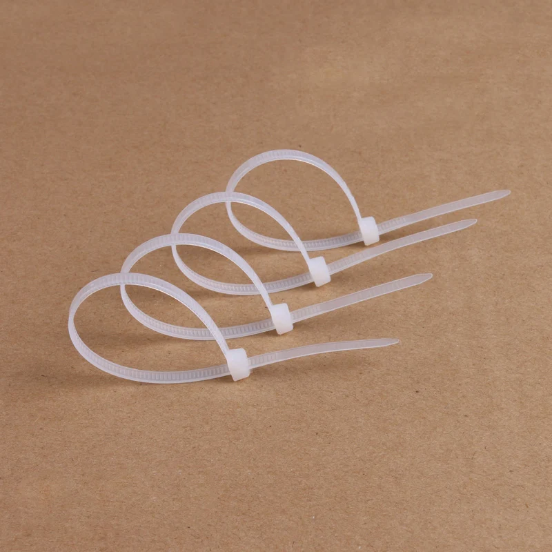 500Pcs White 4*150mm Plastic Self Locking Cable Tie (2.7*150mm)in