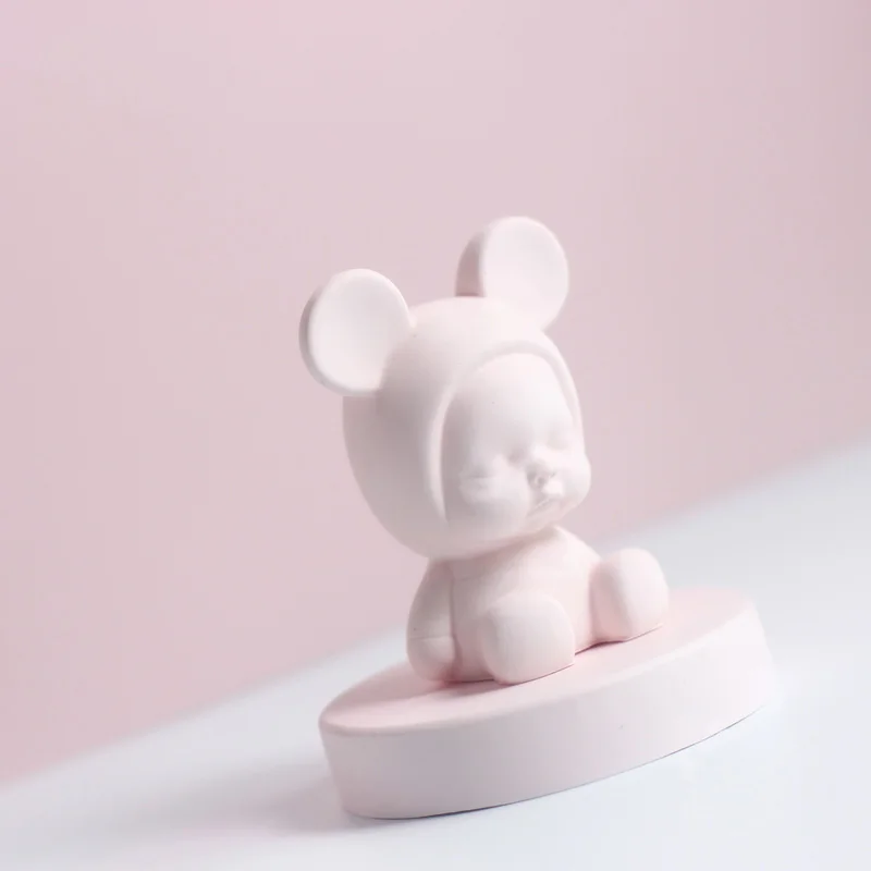 3D силиконовая форма для детского душа подарок милый ребенок ароматический гипсовый гипсовые формы для автомобиля декоративная свеча глина плесень