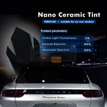 1,52x20 м/5FTX65FT 99% IR отклонение Темно-Черная нано керамическая Тонирующая пленка авто оконная Тонирующая пленка HIR-05100