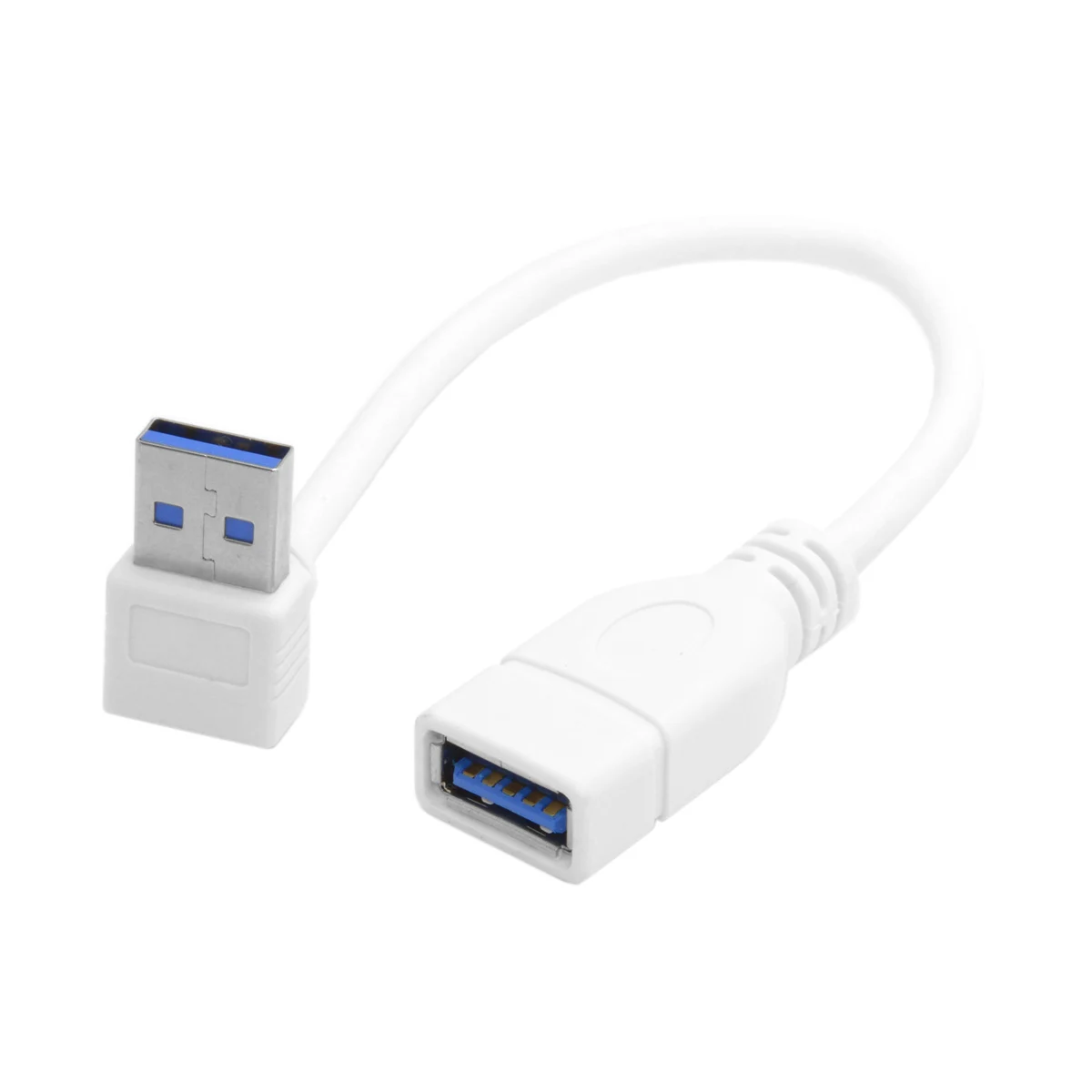 

CY Up Right Angled 90 Degree USB 3.0 A Male to Female Extension Cable White 30cm