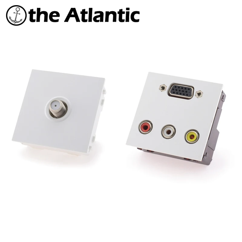 

VGA Outlet Satellite Socket Outlet Multimedia Socket Audio Video Socket White/Black Plastic Function for Moduler Only