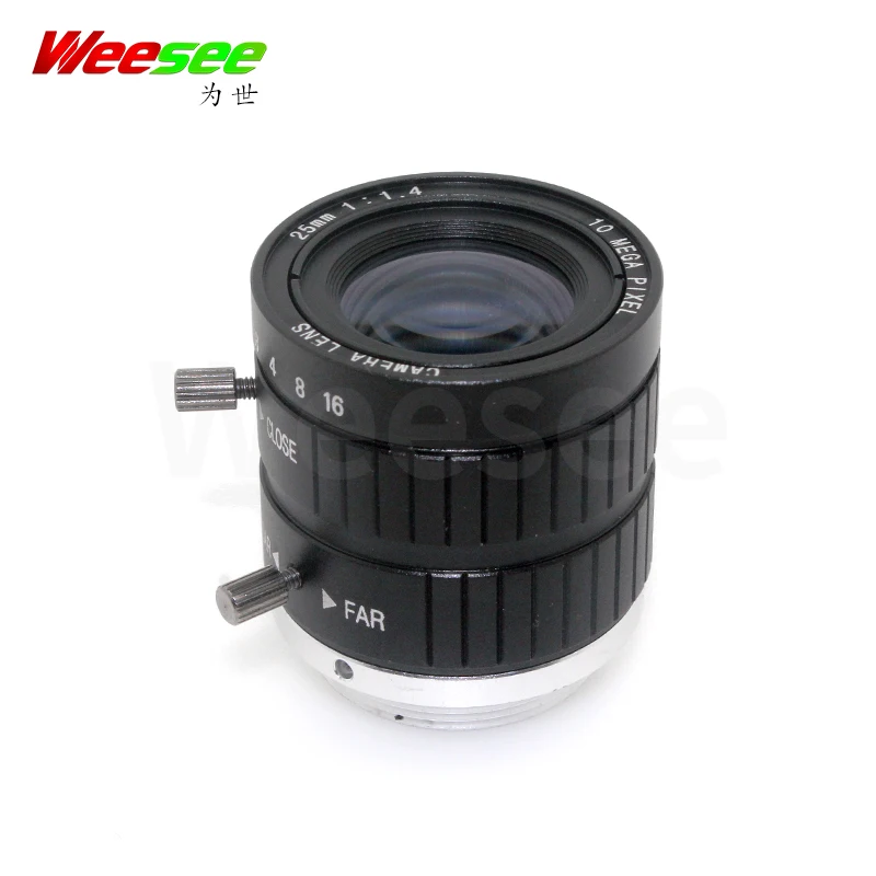 WS 25 мм 10MP 10 Мегапиксельная HD CCTV Объектив C mount 1/2 ''фиксированный ручной Ирис Фокус зум объектив F1.4 промышленная камера объектив