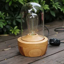 Nordic современной плотной древесины настольная лампа со стеклянным абажуром регулируемый свет деревянная настольная лампа для спальни освещение в аудитории приспособление