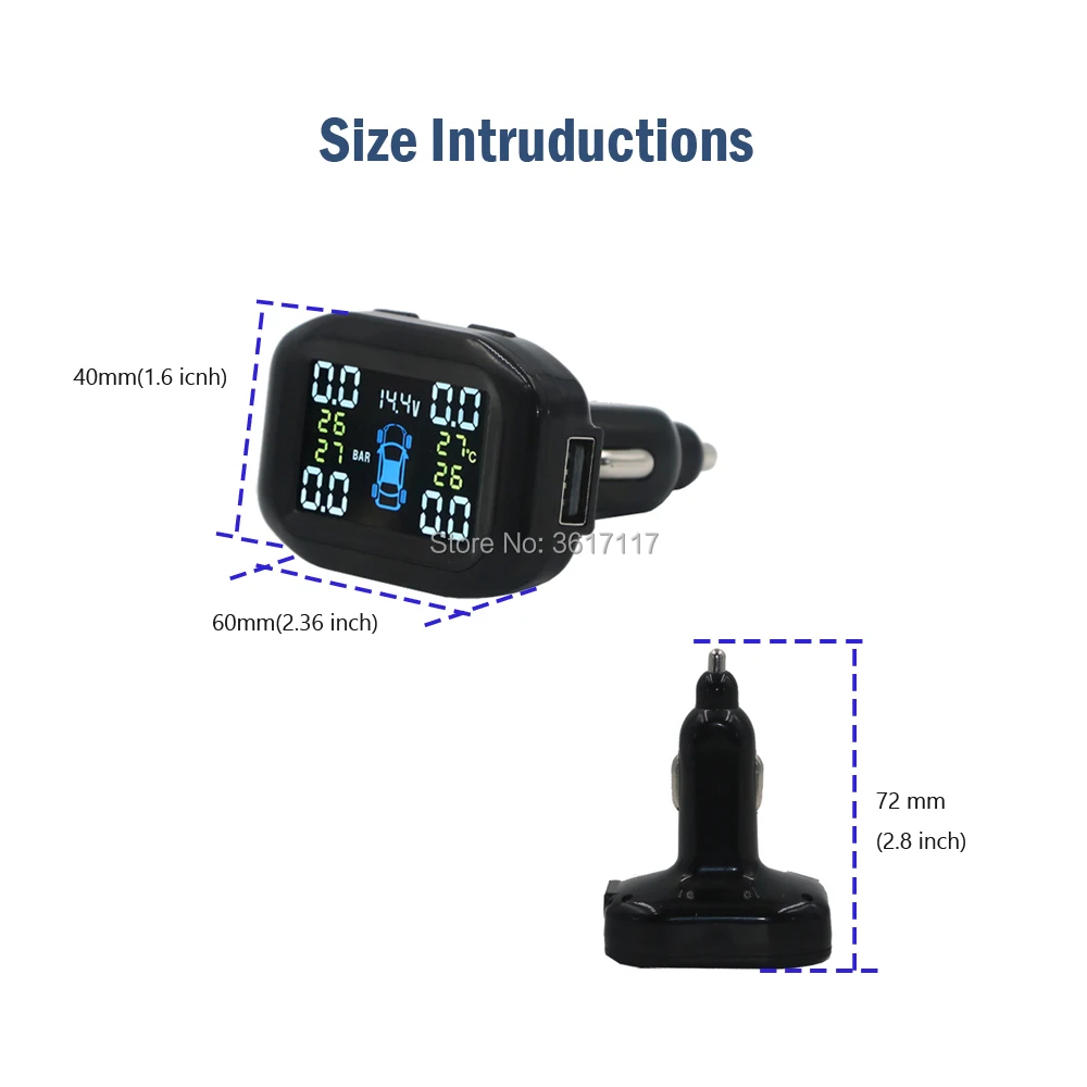 EANOP C400 USB TPMS беспроводная система контроля давления в шинах пластиковый чехол для автосигнализации с USB Автомобильное зарядное устройство 2.0A