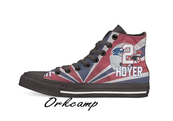 

New England Football Player Hoyer High Top Canvas Shoes Custom Walking shoes