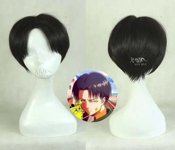 

Attack on Titan Levi Ackerman Cosplay Wig Short Hair Rivai Ackerman Role Play Halloween