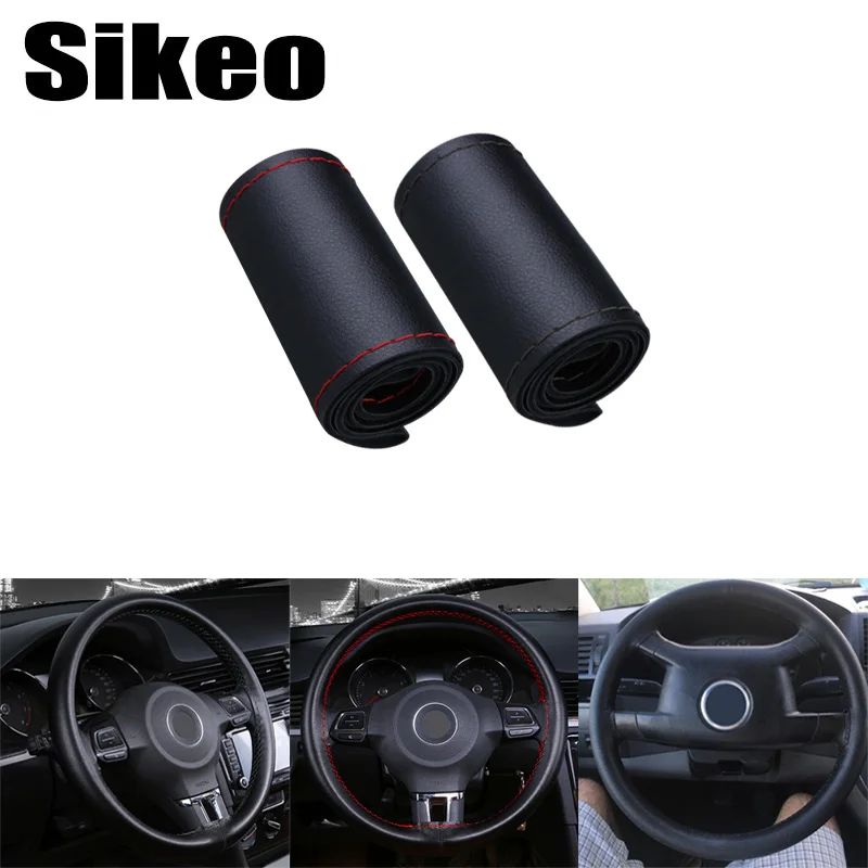 37cm/38cm Car Steering Wheel Covers DIY Soft Fiber Leather braid on the steering-wheel With Needle and Thread Auto Accessories | Автомобили
