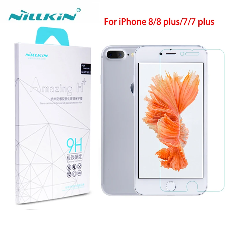 Screen protector For Apple iphone 8/8 Plus for iphone 7/7 plus Nilkin Amazing 9H Nano anti-burst tempered glass protective film