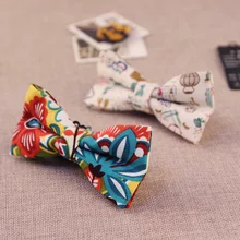 22 цвета корейский модные дизайнерские высококачественные мужские женские галстуки белье хлопок цветочный принт цветочный бабочкой бабочка 10 шт./лот