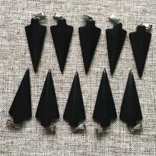 Лучшие продажи 12 шт Черная стрела с камнями подвеска в виде острия стрелы Подвески ожерелье бижутерия с бусинками изготовление