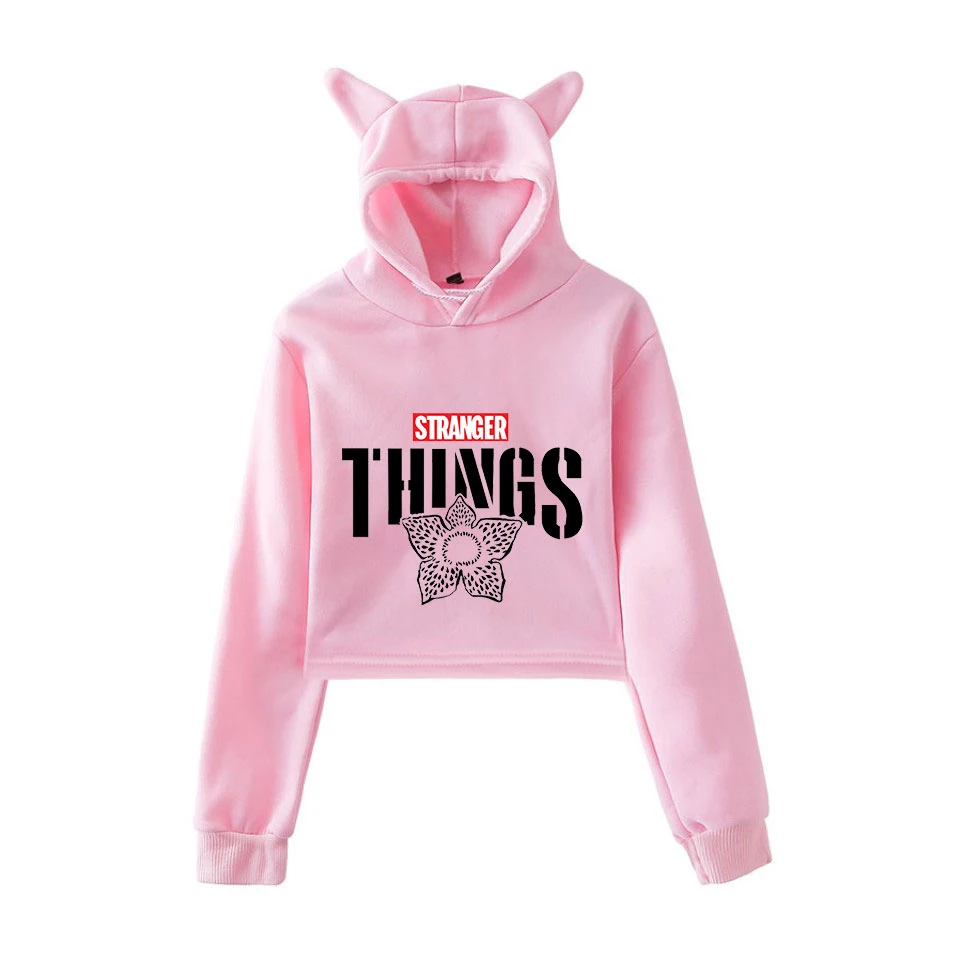stranger things crop top hoodie