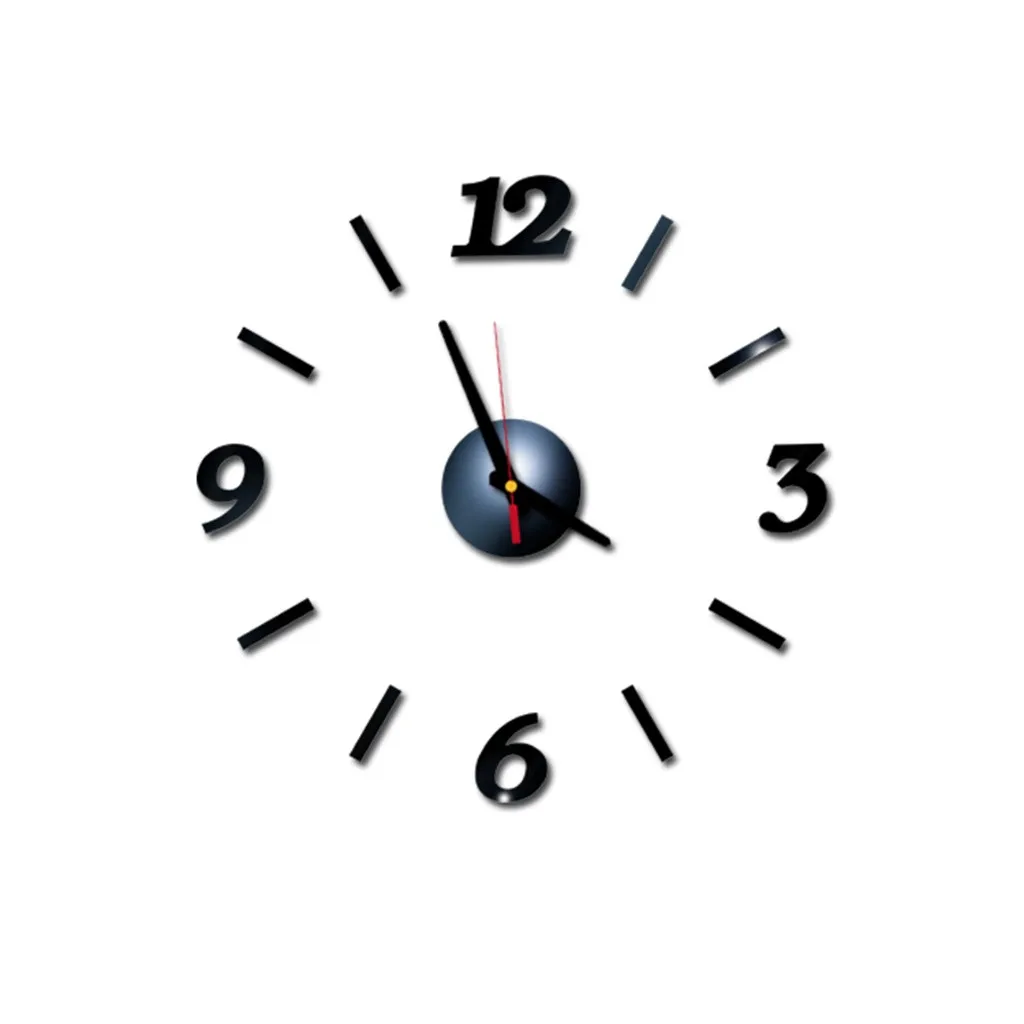 ISHOWTIENDA DIY настенные наклейки часы 3D большие зеркальные часы настенные наклейки s домашнее украшение современный дизайн настенные часы настенные наклейки - Цвет: Black