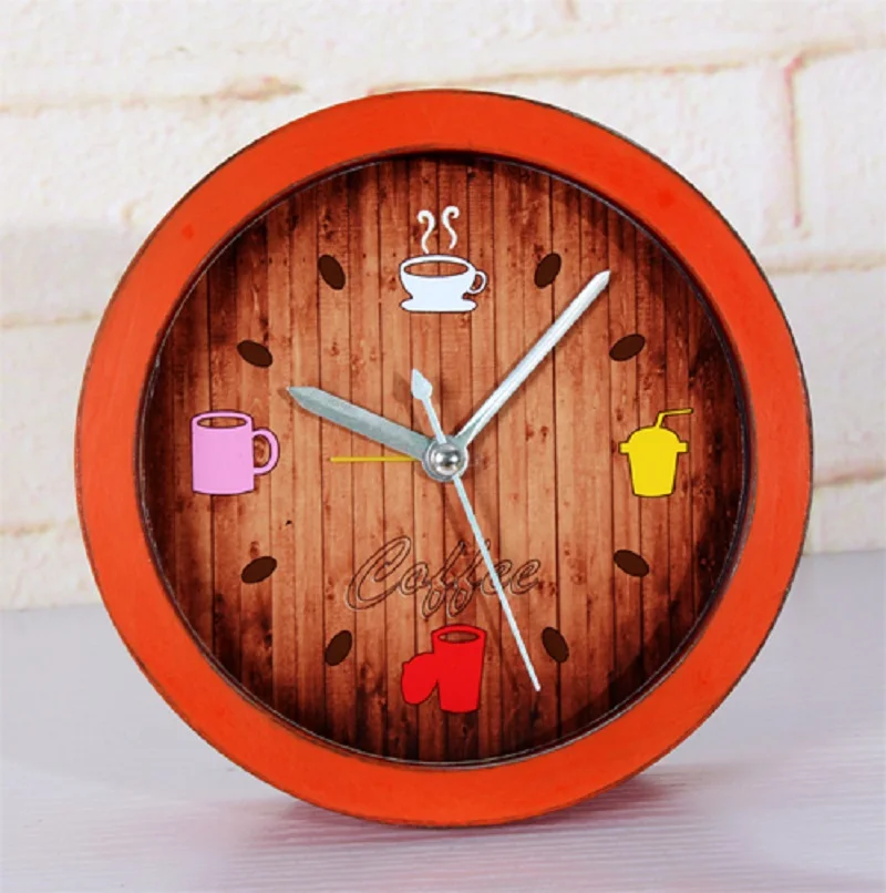Аль-Фаджр часы Ретро relogio де Мадейра reloj сигнализации домашнего декора деревянный часы saat Таблица клок despertador 12*12 см пластик