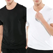 Высокое качество Мужские футболки с коротким рукавом водонепроницаемое противообрастающее покрытие быстросохнущие дышащие однотонные Топы NCM99