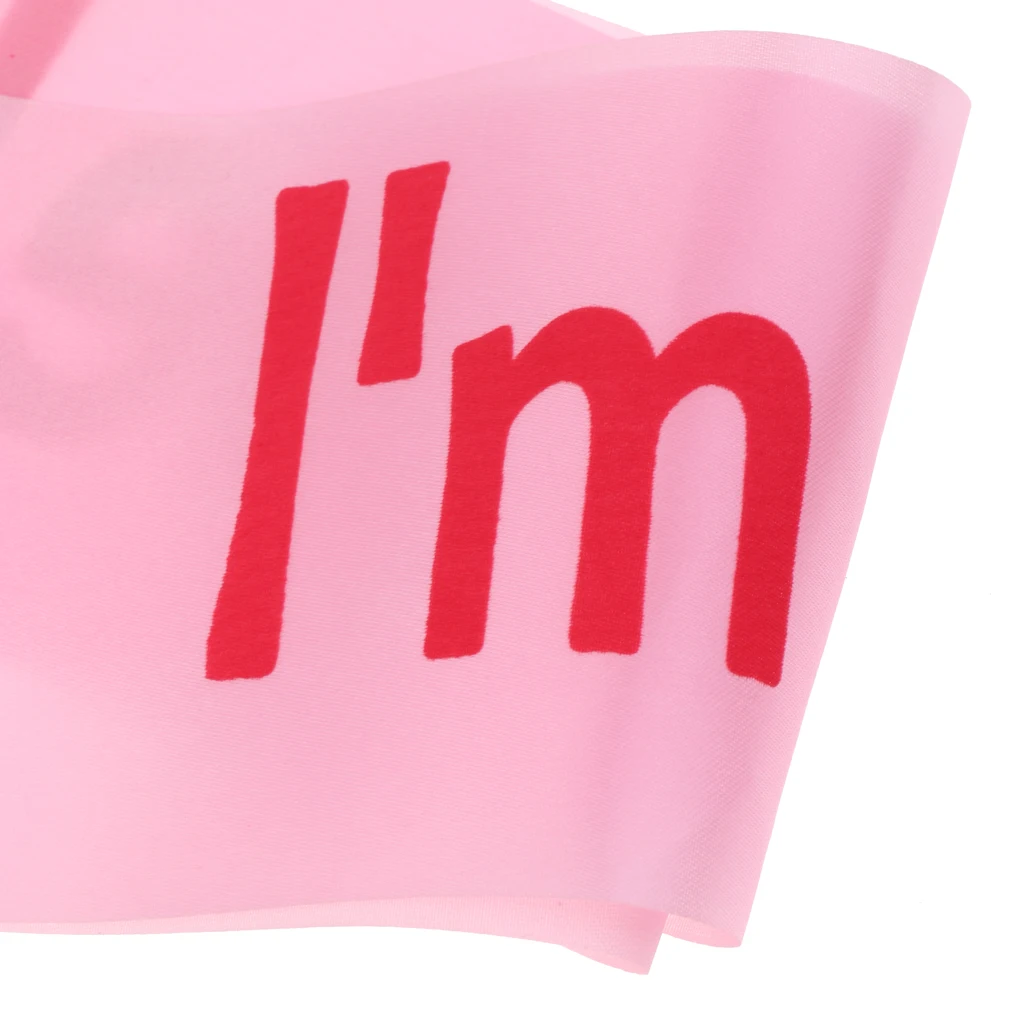Cute I am One Satin Sash Baby Boy Girl First Birthday Decoration for Baby Shower Wedding Party Decoration Supply Gift Present