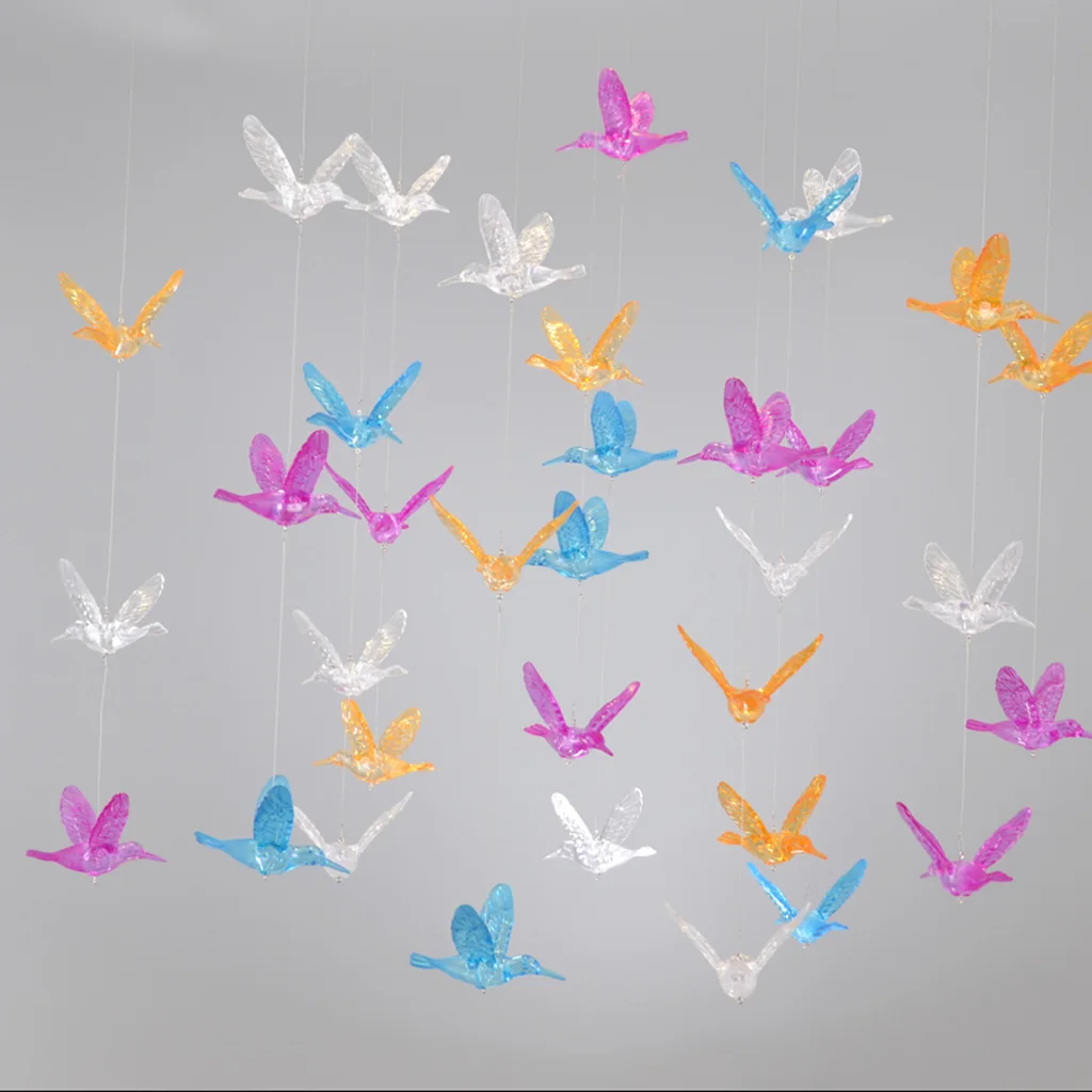 Vintage 1Pcs Wall Hanging Decor -Flying Humming Birds Wall Hanging Home Decoration Gift Chritmas Tree Toppers Decor