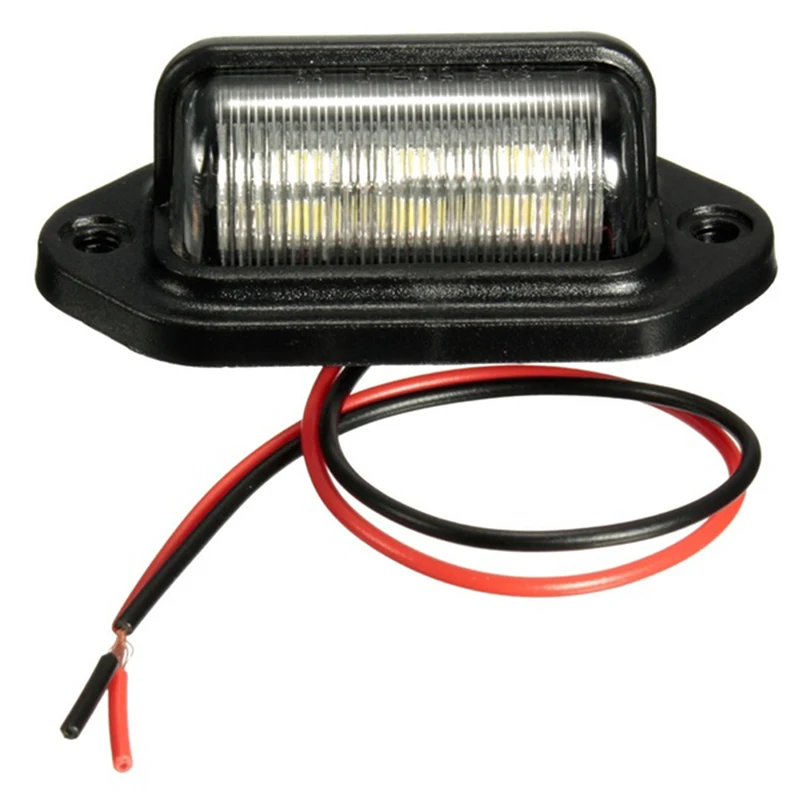 

6.5 x 3.2 x 2.2cm 6 LED 10-30V Truck Number Plate Light License Tail Light Step Lamp Tag Light White