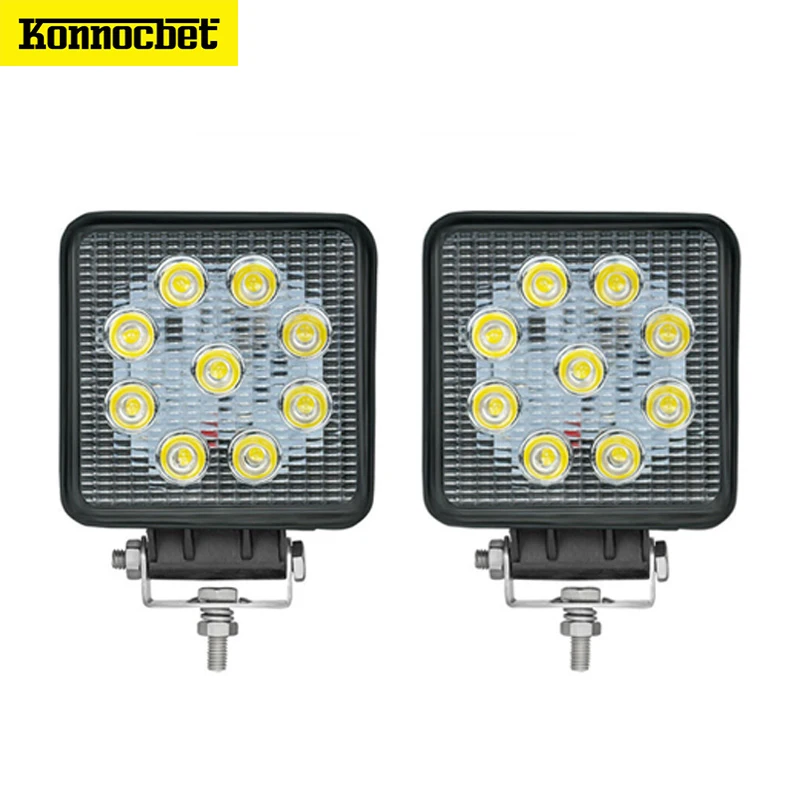 

4 inch Round or Square 27W LED Work Light 12V 24V Spot Flood For 4x4 Off Road ATV Truck Tractor Motorcycle Driving Fog Light