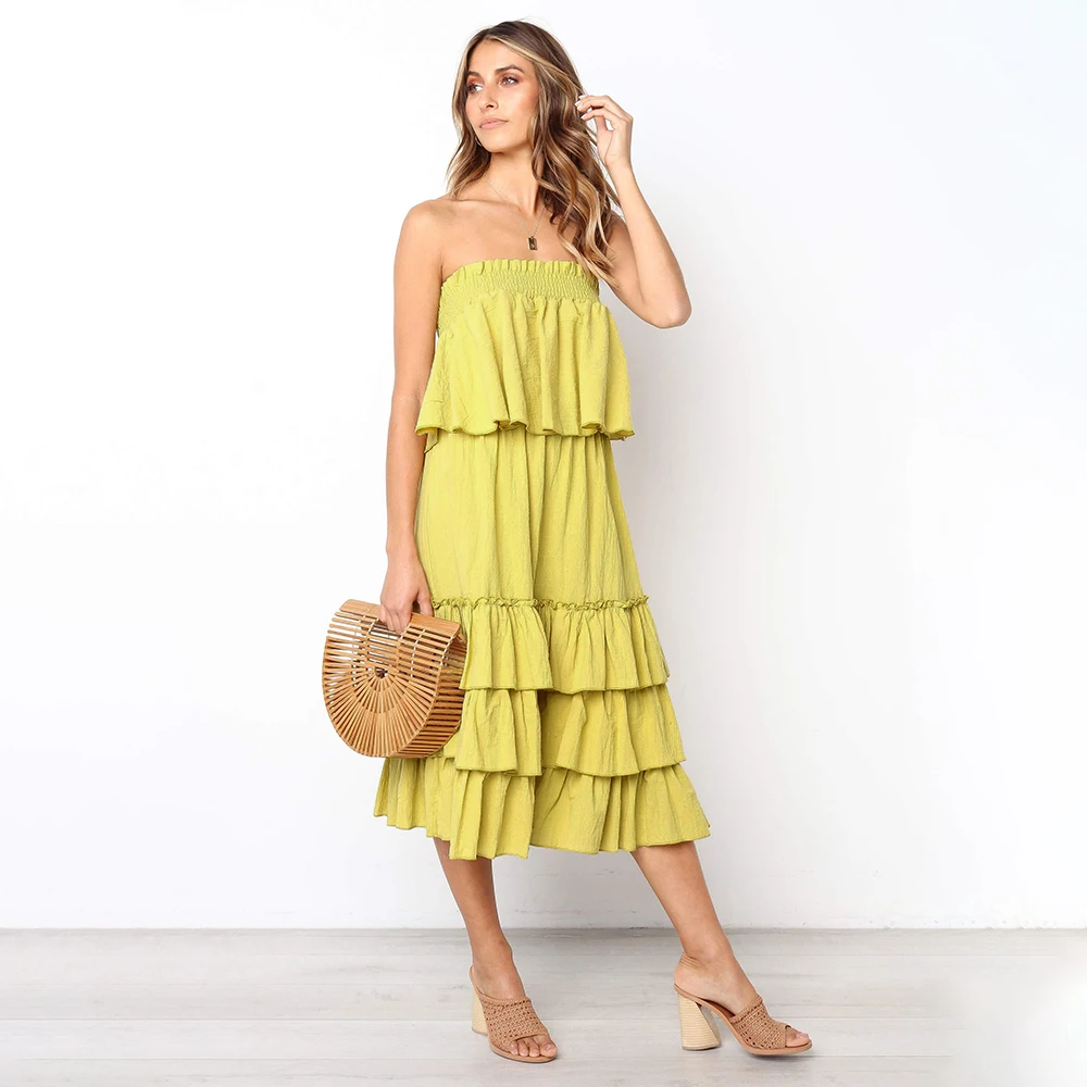 Girl Sleeveless 2 Off Ruffles Shoulder The 1 Dress 3 Fashion Dresses Minboutique a5qf6