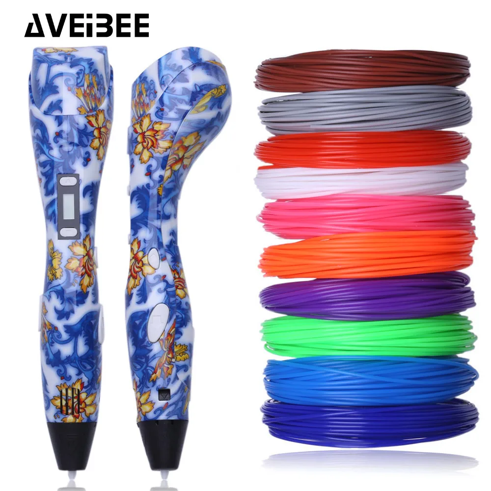

3D Pen 3 D Printing Drawing Pens with LCD Screen for Doodle Model Making Arts and Crafts with 100 Meter 1.75mm PLA Filament