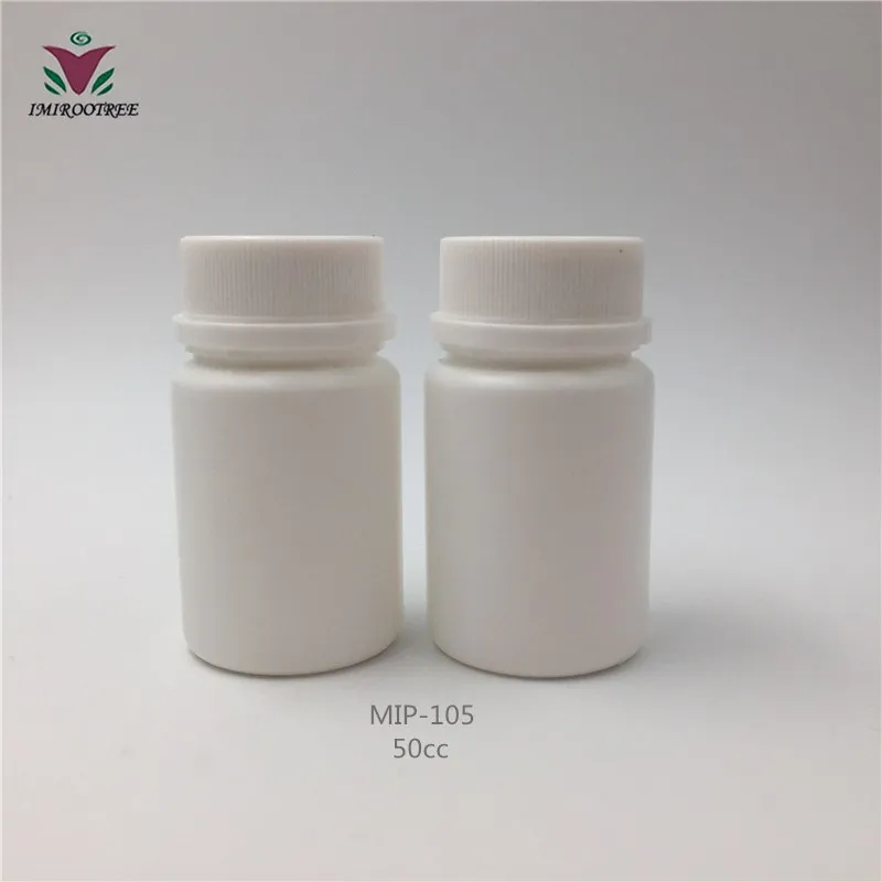 Free shipping 52pcs/lot 50cc HDPE Medicine Container Plastic White