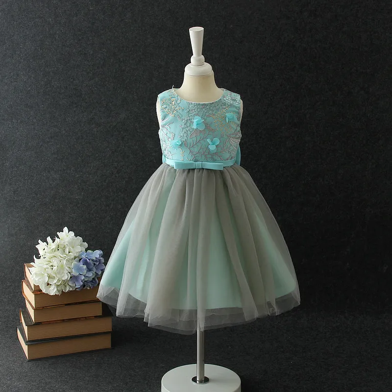 2022 Kids Dresses Girls Summer Blue Daily Mesh Girl Vestido Festa Infantil 3 4 6 8 10 12 Years Old Clothes Party RKF184047 | Детская