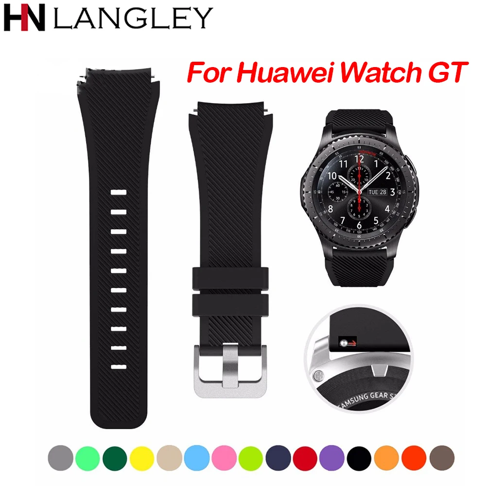 Ремешок для Gear S3 Frontier huawei watch gt спортивный браслет Samsung Galaxy 46 мм 22 мм|Ремешки часов|