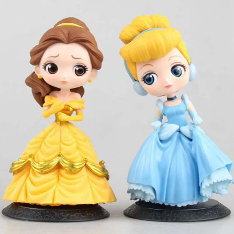 Disney Princess Anime Figures Frozen Elsa Anna Rapunzel Belle Snow White Ariel PVC Action Figures Toys for girls DS13