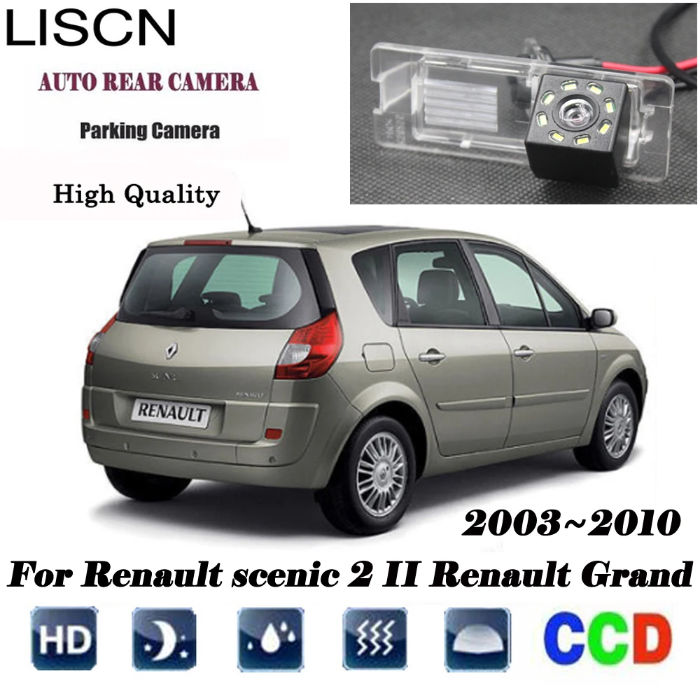 HD камера заднего вида с ночным видением для Renault scenic 2 II Renault Grand scenic 2003~ 2009, светильник CCD