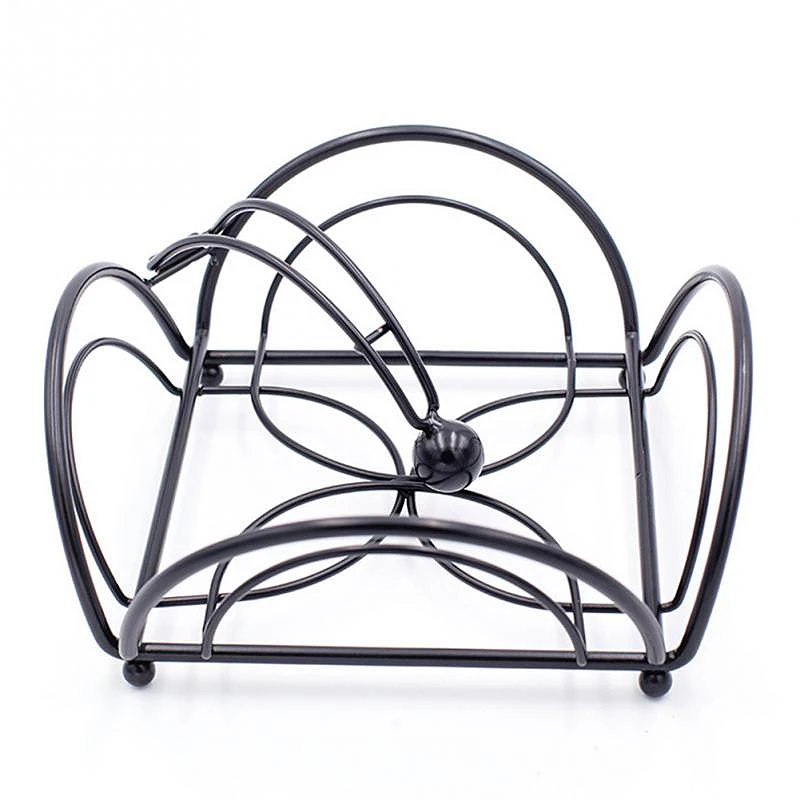 

Home Kitchen Iron Tissue Boxes Paper Wire Desktop Serviette Dispenser Weighted Restaurant Napkin Holder Case Simple Stylish