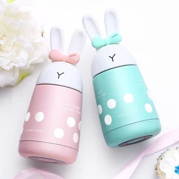

Cute Rabbit Stainless Steel Thermos Cups Coffee Mug Cup Vacuum Flask Thermo Water Bottle Lovely Tea Pink Blue Green Purple 300ML