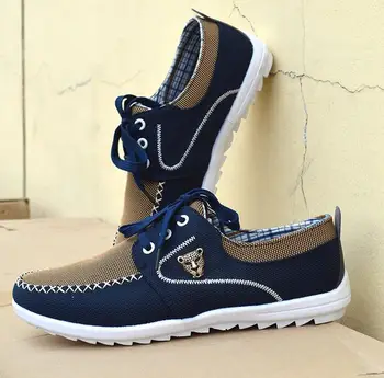 

autumn Men lace Shoes Trend Canvas Shoes Male Casual Shoes Men's Low Board Outwear Flats Breathable Driving Shoes Big Size 39-48