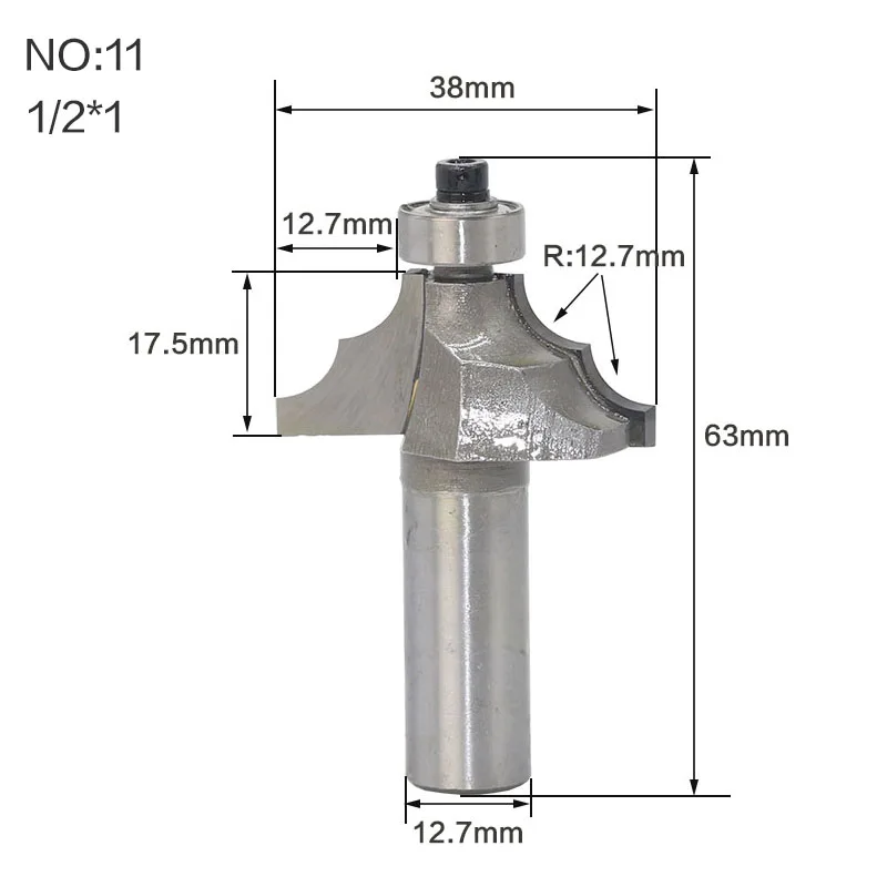 1 шт. 1/" 1/4 хвостовик Классическая формовочная фреза для отделки кромки, биты для дерева, карбида вольфрама, деревообработка, обрезка R фаски, торцевая фреза