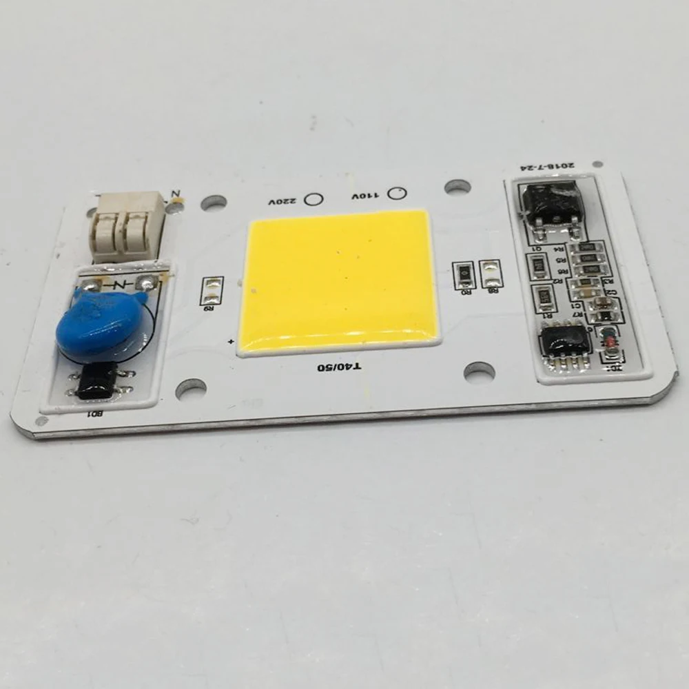 Диммируемый светодиодный чип COB 50 Вт AC110V 220 В вход Смарт IC драйвер подходит для DIY светодиодный прожектор