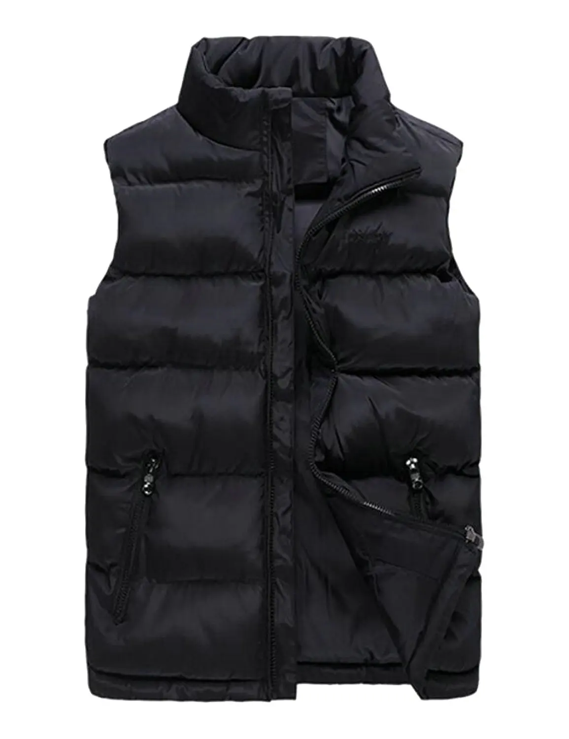 Mens Winter Hooded Quilted Vest Puffer Vest Jacket Outerwear Waist Coat ...