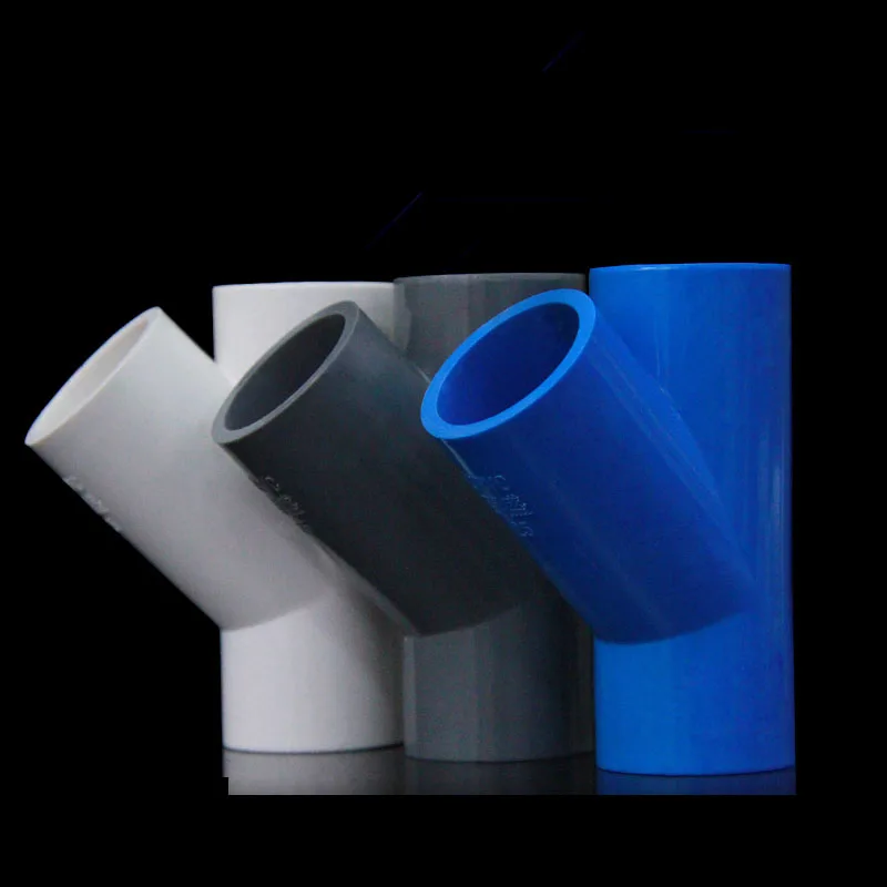 gogo oblique PVC three way tee fittings 45 degree tee joint water