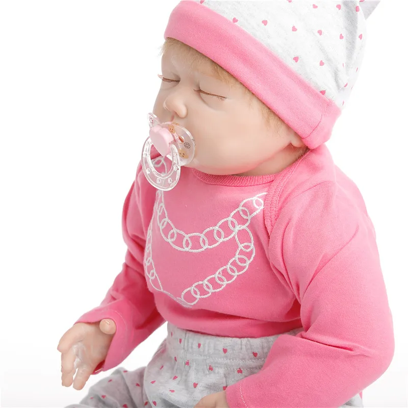 SanyDoll 22-дюйма 55 см силиконовые куклы для новорожденных, реалистичные куклы для новорожденных, игрушки, милый спящий малыш, подарок на праздник для девочек