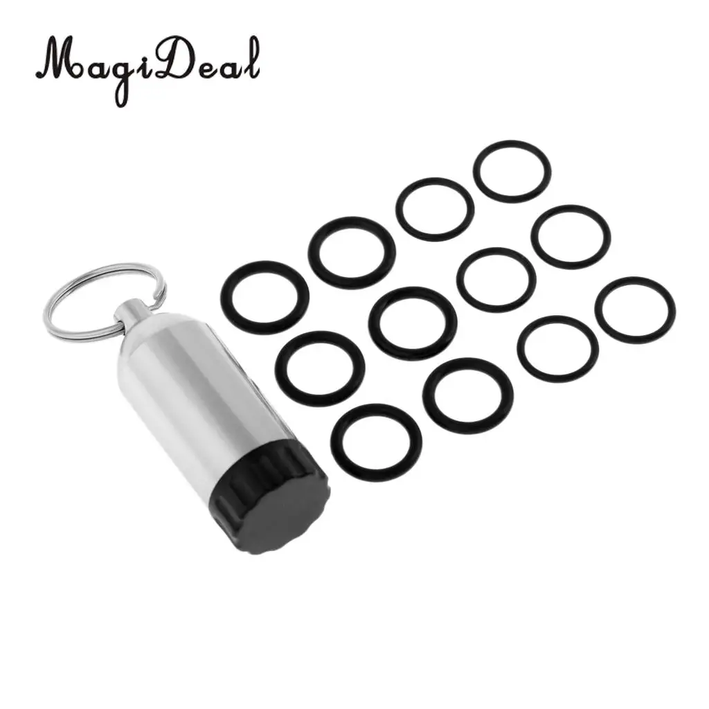 Mini Aluminum Scuba Diving Tanks with 12 O Rings Brass Pick Dive Key Ring
