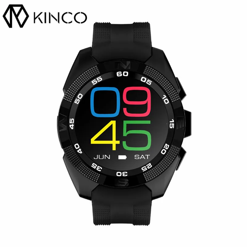

KINCO 240*240 Bluetooth 4.0 Heart Rate Monitor Bracelet Health Data Sync MT2502 Pedometer Smart Wristband for IOS/Android