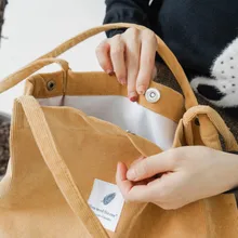 Повседневные вельветовые сумки на плечо для женщин, женская сумка через плечо, сумка для покупок, многоразовая Эко сумка-тоут