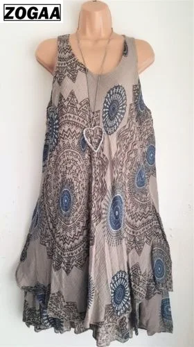 Women Girls Summer Sleeveless Boho Midi Evening Party Beach Dress Floral Casual Dresses Plus Size 5XL O Neck Boho Floral Dress Women Girls Summer Sleeveless Boho Midi Evening Party Beach Dress Floral Casual Dresses Plus Size 5XL O Neck Boho Floral Dress