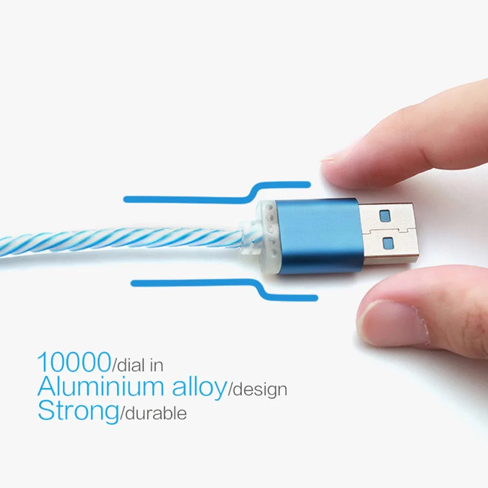 Новый 1 м светодиодный светильник прочный Micro USB кабель для зарядки и передачи