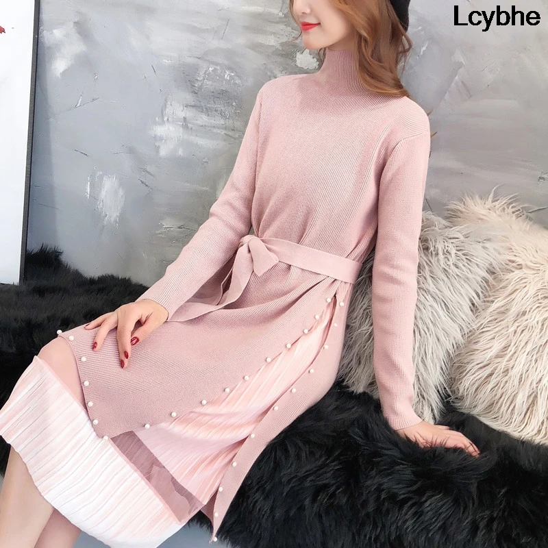 9942 2008 Корейские осенние новые жемчужные платья-71 | Женская одежда