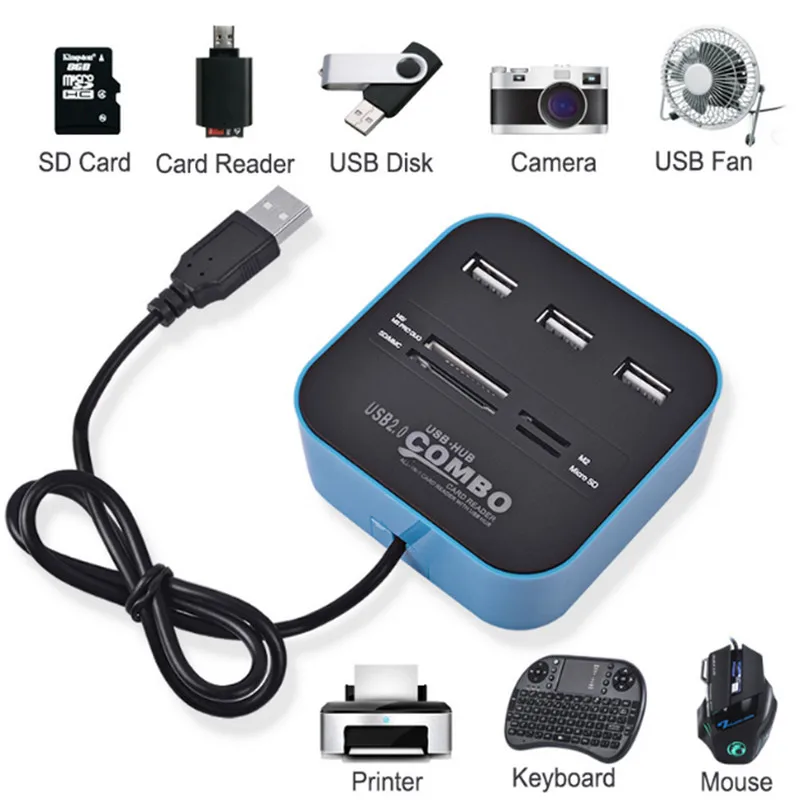 USB разветвитель BinFul 3 порта с кардридером высокая скорость 2 0|high speed usb hub|hub usbusb hub |