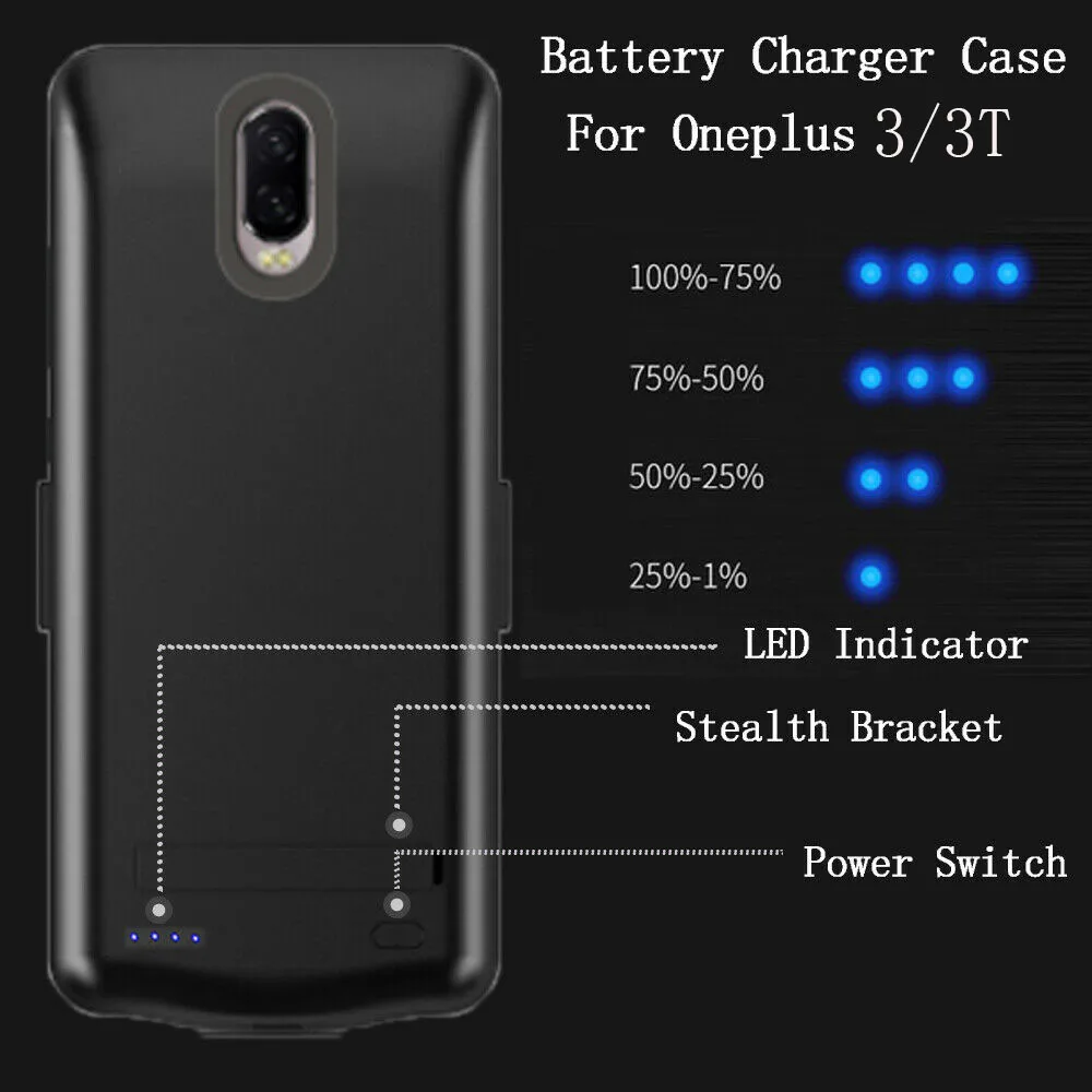 Новейший Внешний Батарея чехол 6800 мА/ч, Портативный резервного копирования Зарядное устройство обложка чехол для ONEPLUS 3 3T/5/5 T Перезаряжаемые Мощность банка