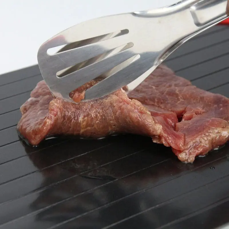 Defrost Tray Thaw Frozen Food Meat Fish In Minutes Home Defrosting Tray No Electricity Chemicals Microwave +Silicone Wrap Angles Defrost Tray Thaw Frozen Food Meat Fish In Minutes Home Defrosting Tray No Electricity Chemicals Microwave +Silicone Wrap Angles