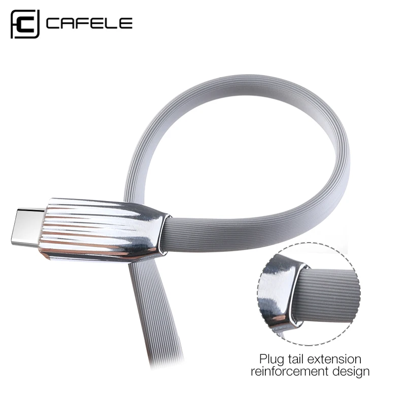 CAFELE светодиодный светильник type-C USB кабель для samsung huawei Xiaomi Синхронизация данных Быстрая зарядка умный контроль USB кабель для зарядки данных 120 см