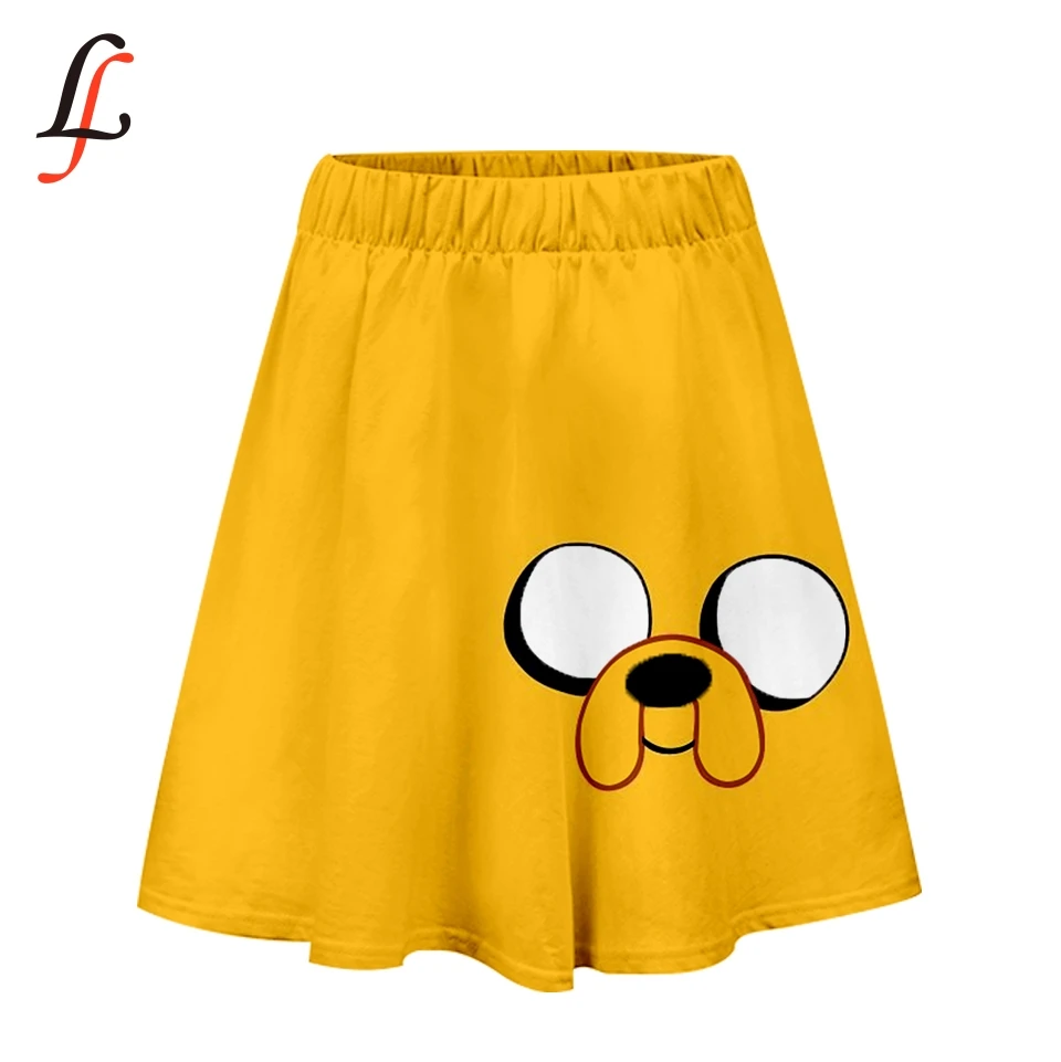 

Adventure time 3D K-pop Skirts Women Harajuku shein Elastic Waist Short Women's All-match Loose Solid Soft Casual Short Femm