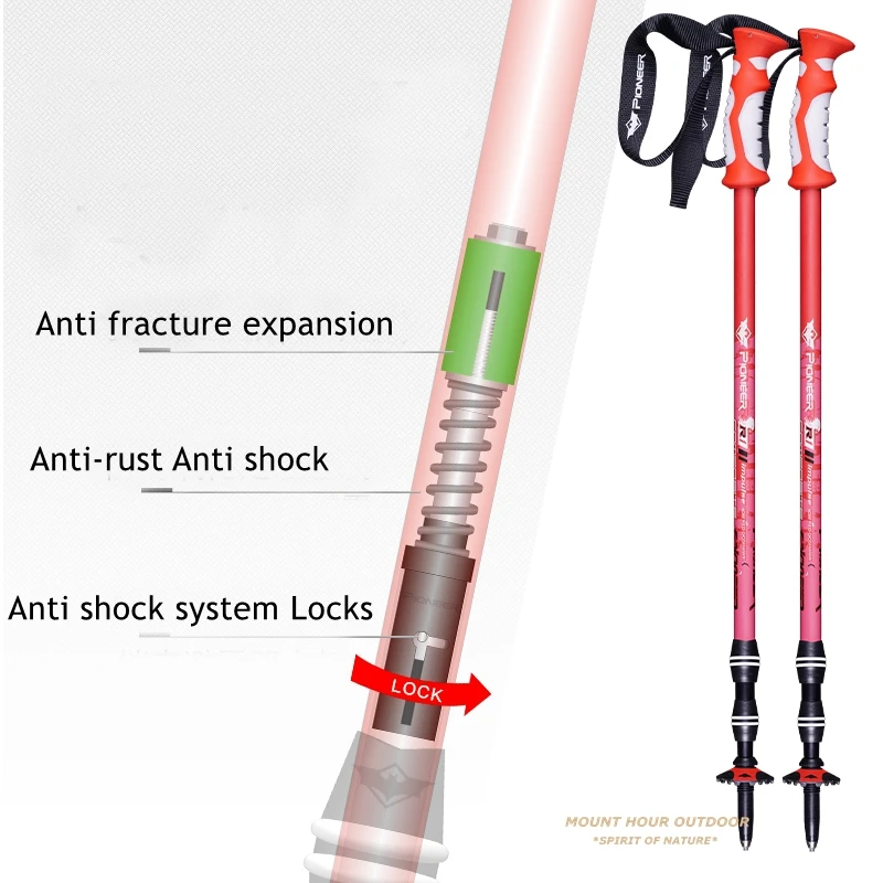 Teleskop Collapsible Alpenstock Wanderstock Gehstock Trekking Stick Pole